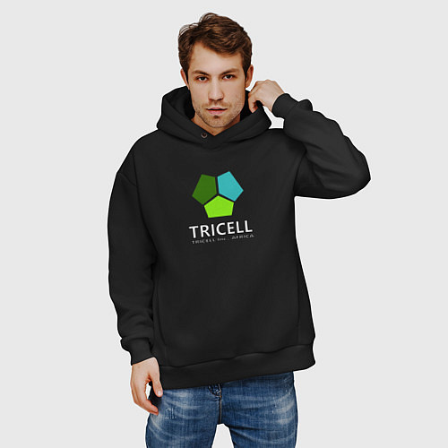 Мужское худи оверсайз Tricell Inc / Черный – фото 3