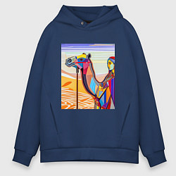 Толстовка оверсайз мужская Погонщик верблюда, цвет: тёмно-синий