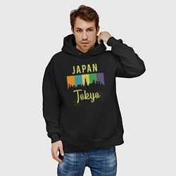 Толстовка оверсайз мужская Токио Япония, цвет: черный — фото 2