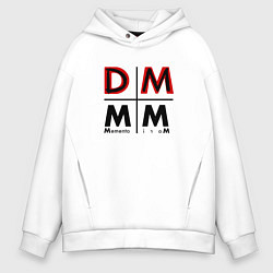 Толстовка оверсайз мужская Depeche Mode - Memento Mori Logo DM, цвет: белый