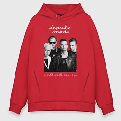Толстовка оверсайз мужская Depeche Mode World Violation Tour Band, цвет: красный