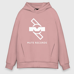 Толстовка оверсайз мужская Depeche Mode Mute Records Logo, цвет: пыльно-розовый