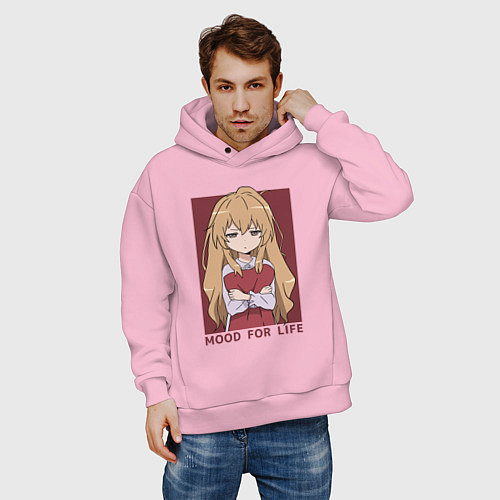 Мужское худи оверсайз Mood Тайга Айсака / Светло-розовый – фото 3