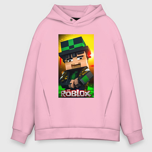 Мужское худи оверсайз Roblox green man / Светло-розовый – фото 1