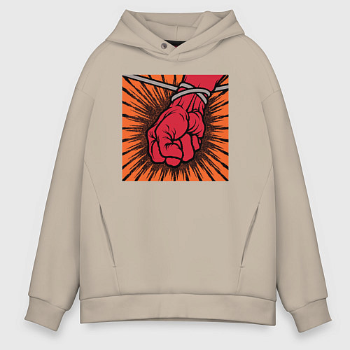 Мужское худи оверсайз Обложка альбома St Anger группы Metallica / Миндальный – фото 1