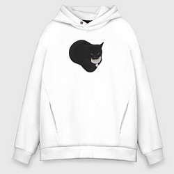 Толстовка оверсайз мужская Maxwell cat, цвет: белый