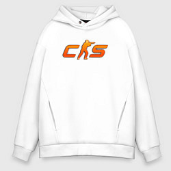 Толстовка оверсайз мужская CS 2 orange logo, цвет: белый