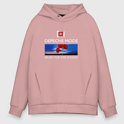Толстовка оверсайз мужская Depeche Mode - Music for the Masses logo, цвет: пыльно-розовый