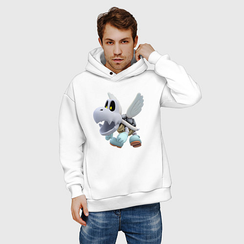 Мужское худи оверсайз Купа-скелет / Белый – фото 3