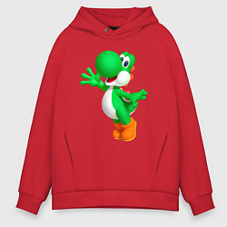 Толстовка оверсайз мужская Йоши приветствует, цвет: красный