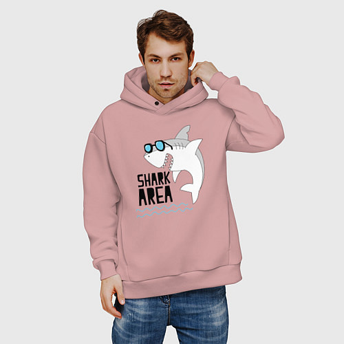 Мужское худи оверсайз Зона акул / Пыльно-розовый – фото 3