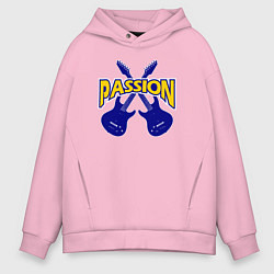 Толстовка оверсайз мужская Рок страсть, цвет: светло-розовый