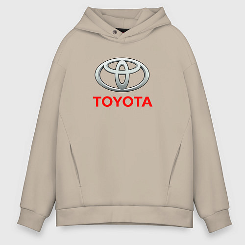 Мужское худи оверсайз Toyota sport auto brend / Миндальный – фото 1