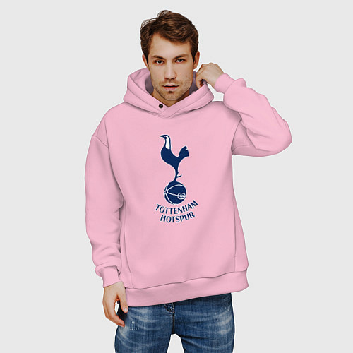 Мужское худи оверсайз Tottenham Hotspur fc sport / Светло-розовый – фото 3