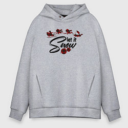 Толстовка оверсайз мужская Pajama pattern let it snow, цвет: меланж