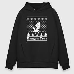 Толстовка оверсайз мужская Sweater dragon year, цвет: черный