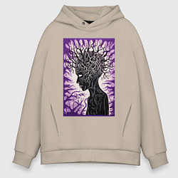 Толстовка оверсайз мужская Накручивание, цвет: миндальный