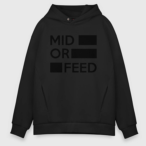 Мужское худи оверсайз Mid or feed / Черный – фото 1