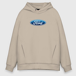 Толстовка оверсайз мужская Ford usa auto brend, цвет: миндальный