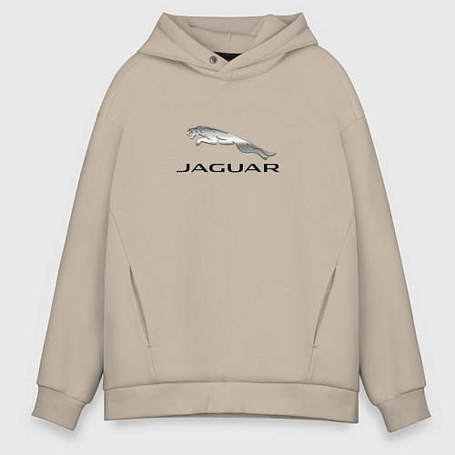 Мужское худи оверсайз Ягуар спорт кар / Миндальный – фото 1