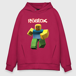 Толстовка оверсайз мужская Roblox бегущий персонаж, цвет: маджента