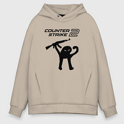 Толстовка оверсайз мужская Counter strike 2 мем, цвет: миндальный