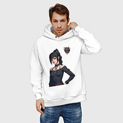 Толстовка оверсайз мужская Shadowheart - балдурс гейт 3, цвет: белый — фото 2