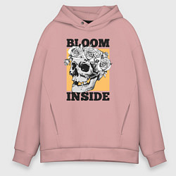 Толстовка оверсайз мужская Bloom inside, цвет: пыльно-розовый