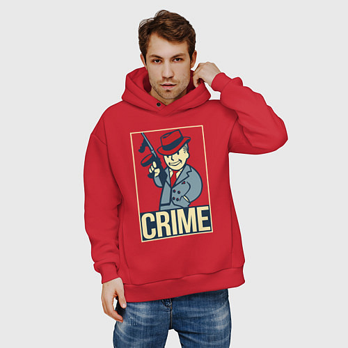 Мужское худи оверсайз Vault crime / Красный – фото 3