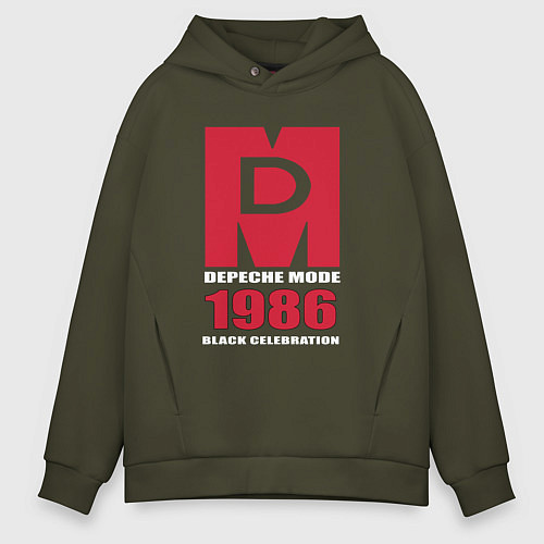 Мужское худи оверсайз Depeche Mode - Black Celebration album merch / Хаки – фото 1