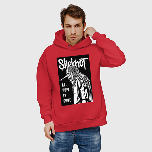 Мужское худи оверсайз Slipknot - hope is gone / Красный – фото 3