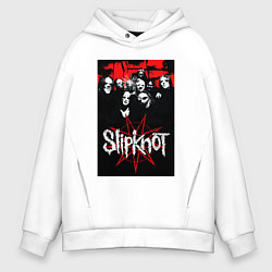 Толстовка оверсайз мужская Slipknot - all, цвет: белый