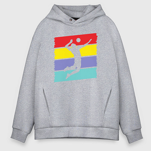 Мужское худи оверсайз Bright volleyball / Меланж – фото 1
