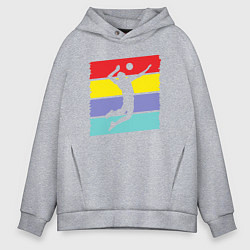 Толстовка оверсайз мужская Bright volleyball, цвет: меланж