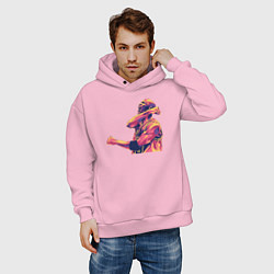 Толстовка оверсайз мужская Jordan wins, цвет: светло-розовый — фото 2