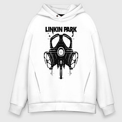 Толстовка оверсайз мужская Linkin Park - gas mask, цвет: белый