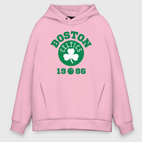Мужское худи оверсайз Boston Celtics 1986 / Светло-розовый – фото 1