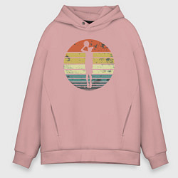Толстовка оверсайз мужская Basketball girl, цвет: пыльно-розовый