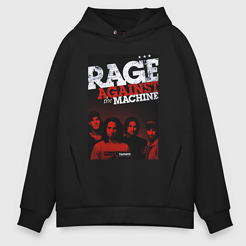 Мужское худи оверсайз RATM - all group / Черный – фото 1