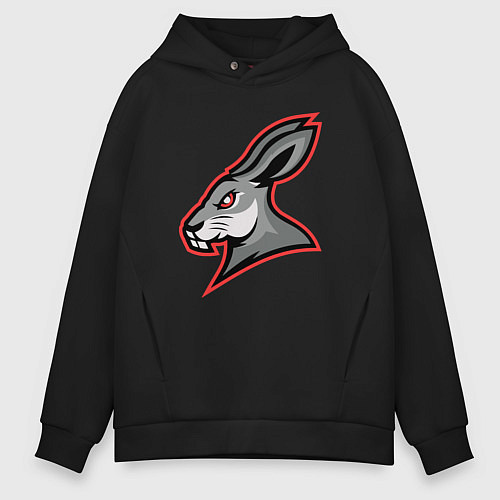 Мужское худи оверсайз Rabbit team / Черный – фото 1