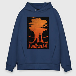 Толстовка оверсайз мужская Fallout 4 dog, цвет: тёмно-синий