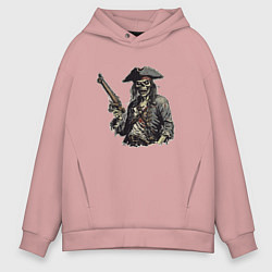 Толстовка оверсайз мужская Призрачный пират, цвет: пыльно-розовый
