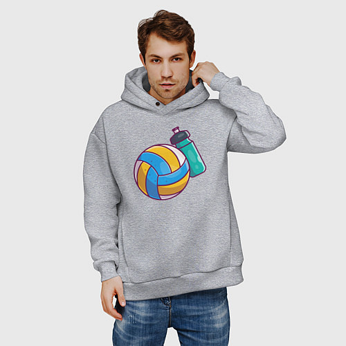Мужское худи оверсайз Здоровый волейбол / Меланж – фото 3