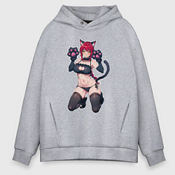 Толстовка оверсайз мужская Макима милый котик, цвет: меланж