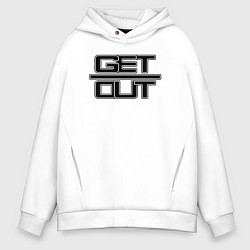 Толстовка оверсайз мужская Get out black, цвет: белый
