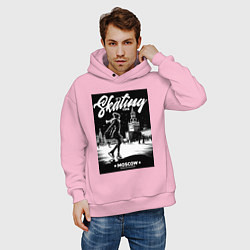 Толстовка оверсайз мужская MoMo - фигурное катание, цвет: светло-розовый — фото 2
