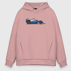 Толстовка оверсайз мужская Формула 1 синяя, цвет: пыльно-розовый