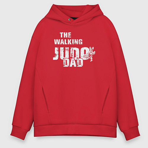 Мужское худи оверсайз The walking judo dad / Красный – фото 1