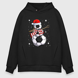 Толстовка оверсайз мужская Soccer snowman, цвет: черный
