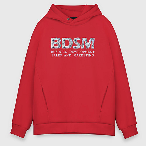 Мужское худи оверсайз BDSM - business development sales and marketing / Красный – фото 1